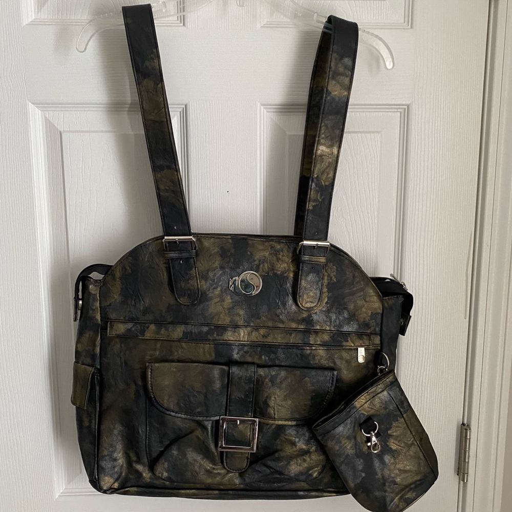 Whak Sak Ultimate Tennis‎ Tote Dark Peacock Green/Black/Antique Gold Detail